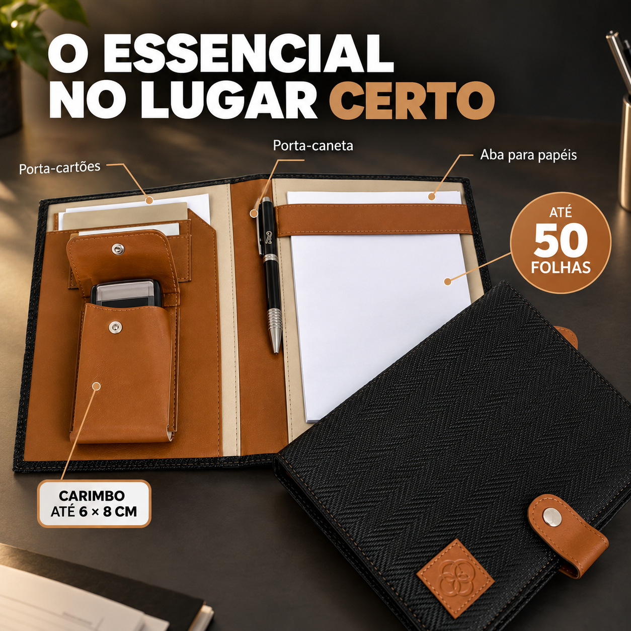 Porta Receituário com Porta Carimbo